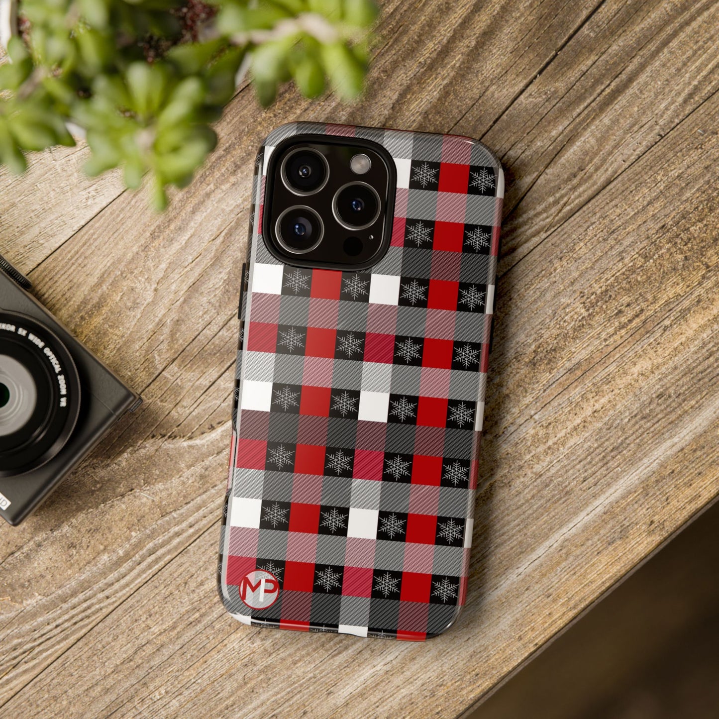 Red and Black Buffalo Plaid Tough Phone Case