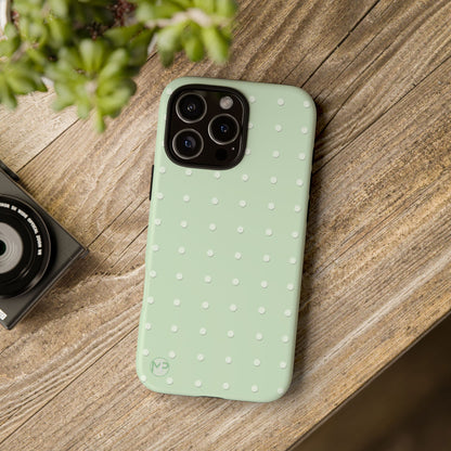 Mint Dot Tough Phone Case — Protective Polka Dot iPhone Cover