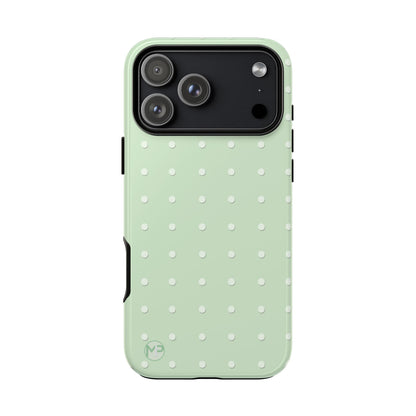 Mint Dot Tough Phone Case — Protective Polka Dot iPhone Cover