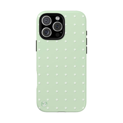 Mint Dot Tough Phone Case — Protective Polka Dot iPhone Cover