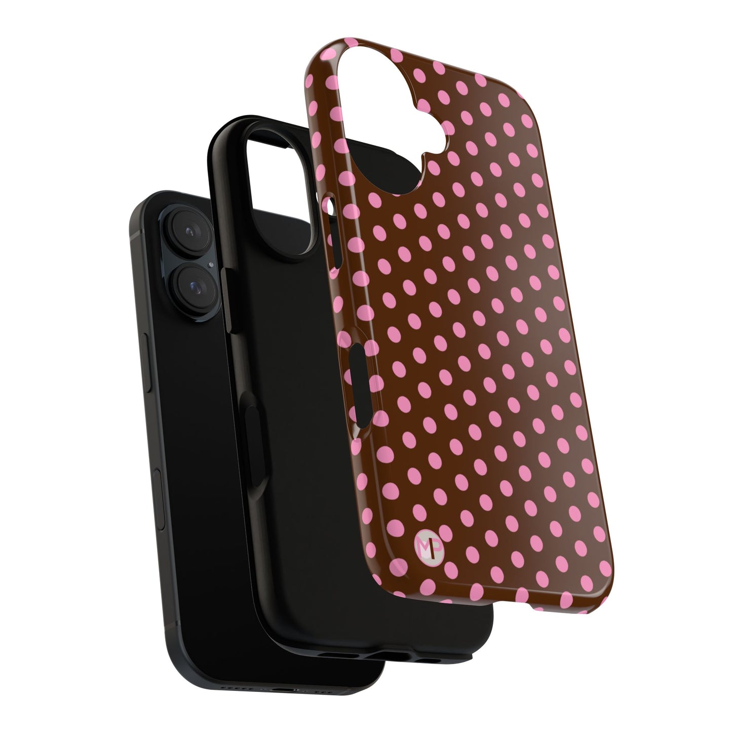 Polka Dot Tough Case — Brown with Pink Dots Phone Case