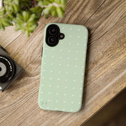 Mint Dot Tough Phone Case — Protective Polka Dot iPhone Cover
