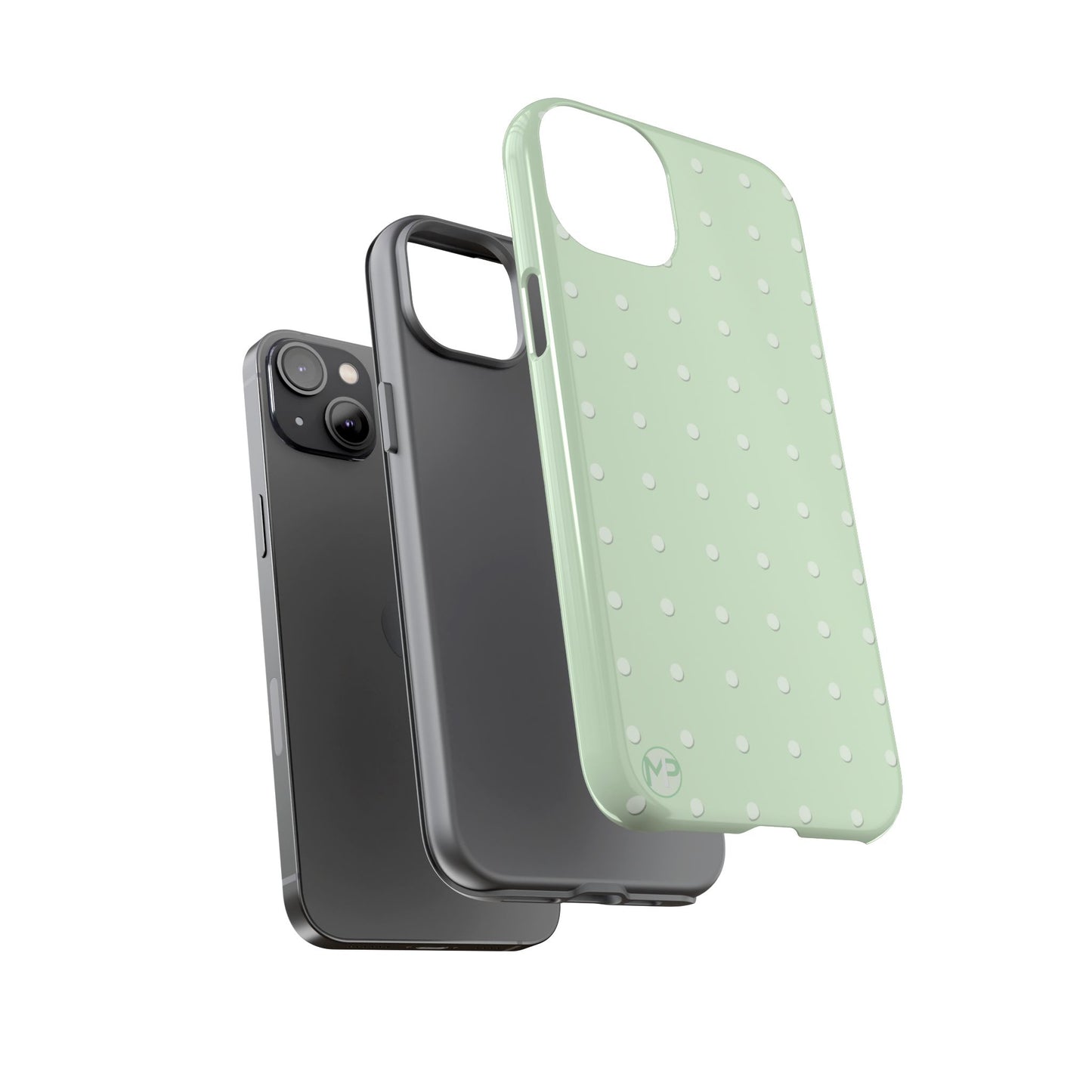 Mint Dot Tough Phone Case — Protective Polka Dot iPhone Cover
