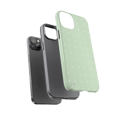 Mint Dot Tough Phone Case — Protective Polka Dot iPhone Cover