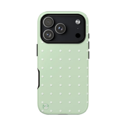 Mint Dot Tough Phone Case — Protective Polka Dot iPhone Cover