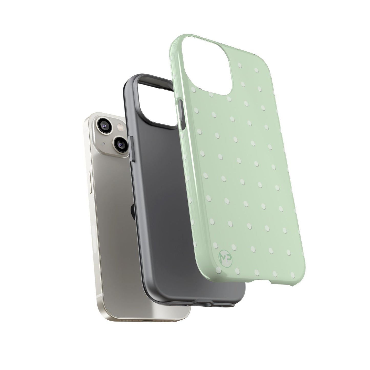 Mint Dot Tough Phone Case — Protective Polka Dot iPhone Cover