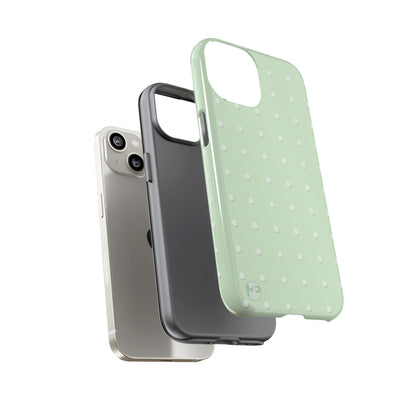 Mint Dot Tough Phone Case — Protective Polka Dot iPhone Cover