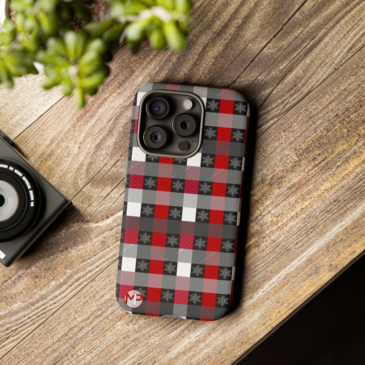 Red and Black Buffalo Plaid Tough Phone Case