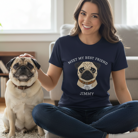 Pug Personalized Dog T-Shirt