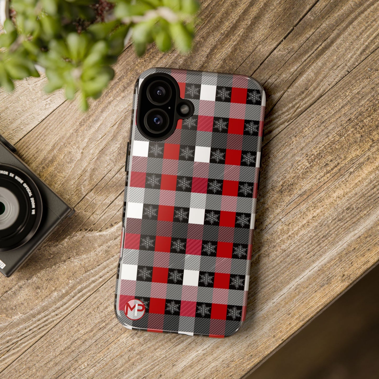 Red and Black Buffalo Plaid Tough Phone Case