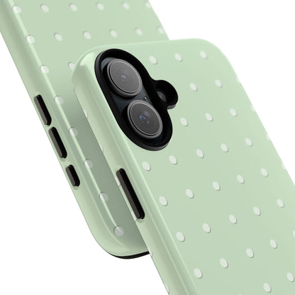 Mint Dot Tough Phone Case — Protective Polka Dot iPhone Cover