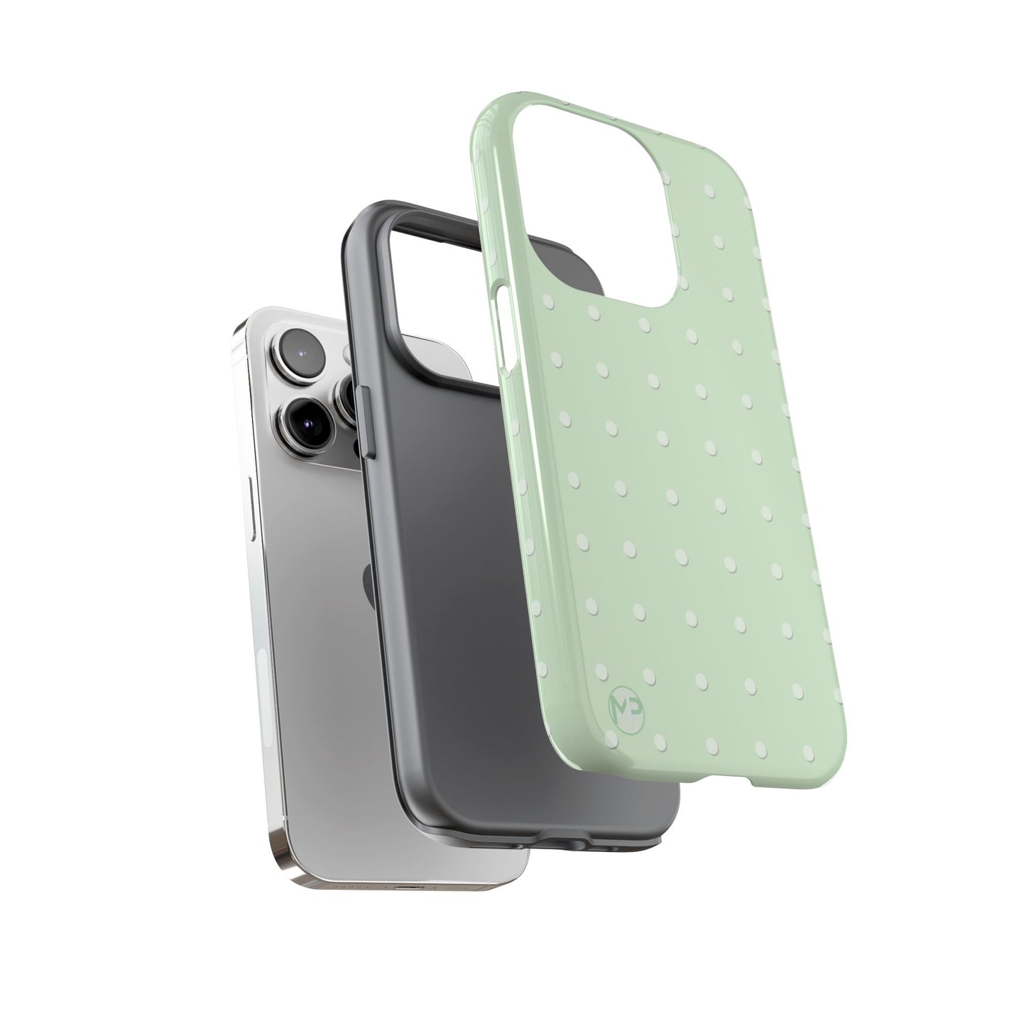 Mint Dot Tough Phone Case — Protective Polka Dot iPhone Cover