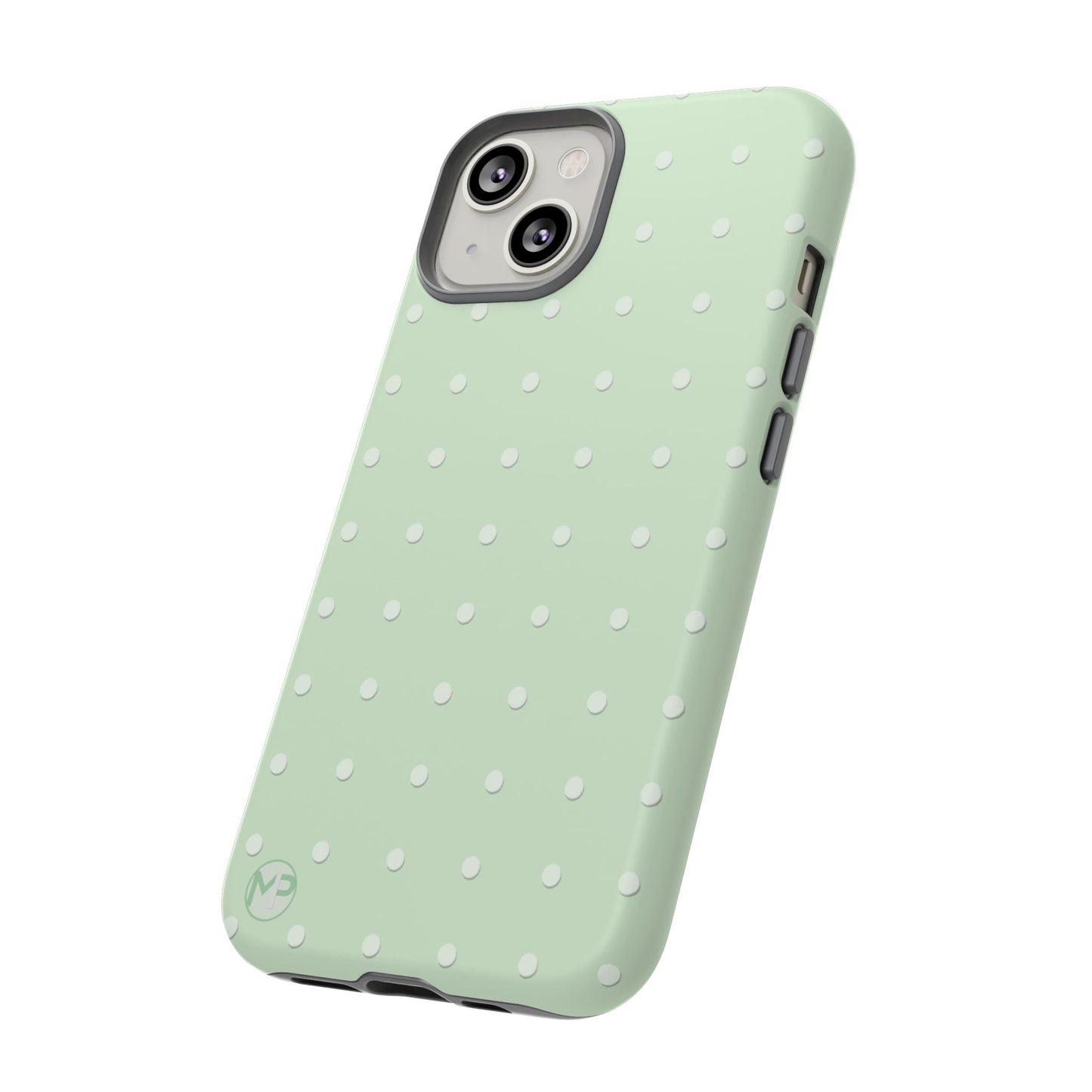 Mint Dot Tough Phone Case — Protective Polka Dot iPhone Cover