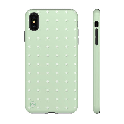 Mint Dot Tough Phone Case — Protective Polka Dot iPhone Cover