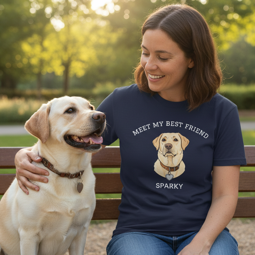 Yellow Labrador Personalized Dog T-Shirt