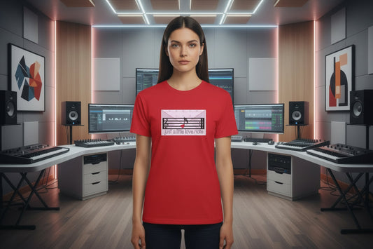 "Just a Little Love Note" Heart Treble Clef Tee