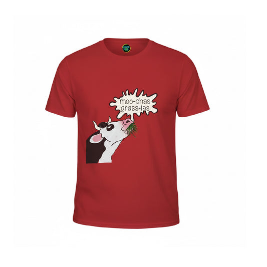 Cow Graphic T-Shirt — "moo-chas grass-ias"